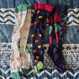 Colorful Patterned Compression Socks Set